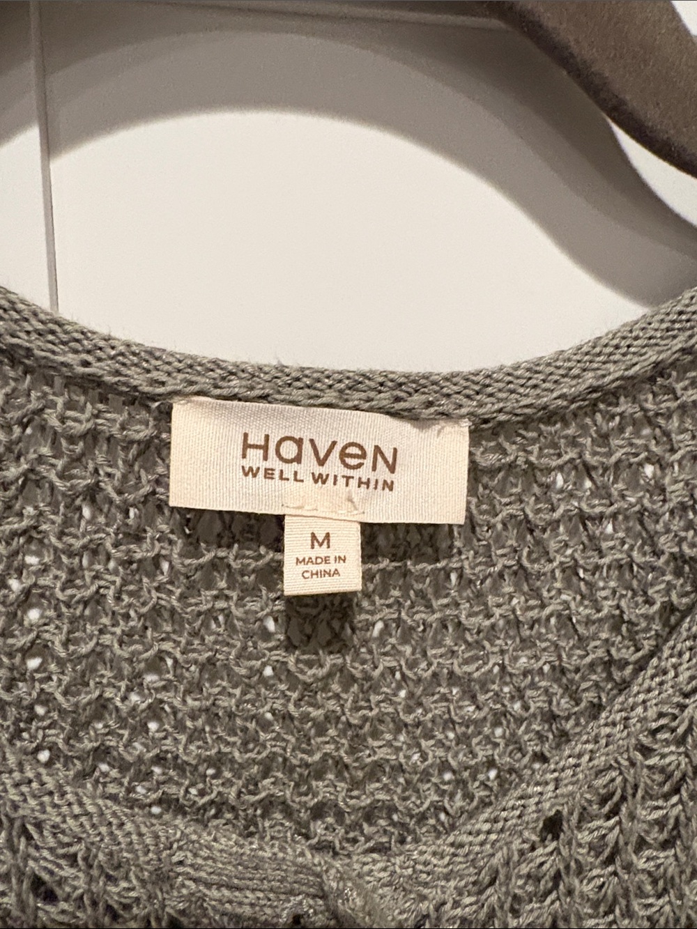 Haven Within  Open-Weave Button Front Cardigan M - Picture 2 of 3